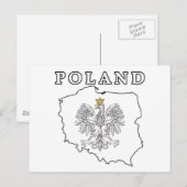 Postale Carte Pologne avec aigle (Devant / Derrière)