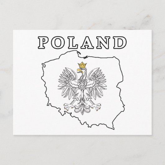 Postale Carte Pologne avec aigle (Devant)