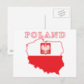 Postale Carte Pologne avec aigle (Devant / Derrière)