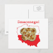 Postale Carte polonaise de Pierogi Smacznego (Devant / Derrière)