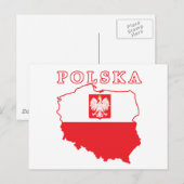Postale Carte Polska avec aigle (Devant / Derrière)