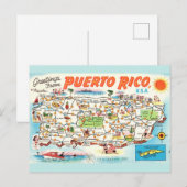 Postale Carte Porto Rico vintage (Devant / Derrière)
