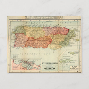 Postale Carte Porto Rico vintage, 1898