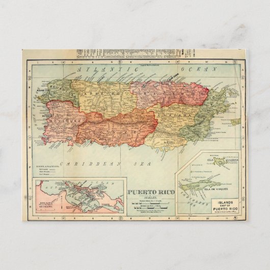 Postale Carte Porto Rico vintage, 1898 (Devant)