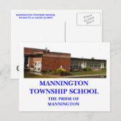 POSTALE CARTE POST DE L'ÉCOLE DE TOWNSHIP DE MANNINGTON (Devant / Derrière)
