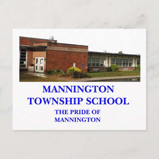 POSTALE CARTE POST DE L'ÉCOLE DE TOWNSHIP DE MANNINGTON (Devant)