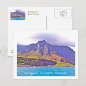 POSTALE CARTE POST, FLUTED CLIFFS OF NAPALI CAST (Devant / Derrière)