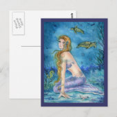 POSTALE CARTE POST IMAGINAIRE MERMAID (Devant / Derrière)