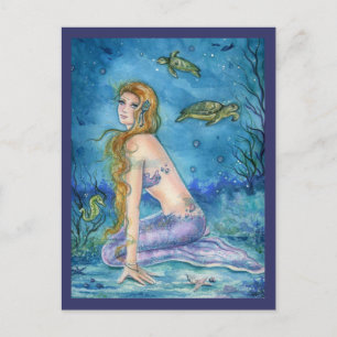 POSTALE CARTE POST IMAGINAIRE MERMAID