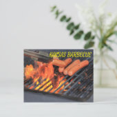 Postale CARTE POST Kansas BARBECUE. (Debout devant)