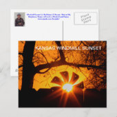 Postale CARTE POST Kansas Windmill Sunset (Devant / Derrière)