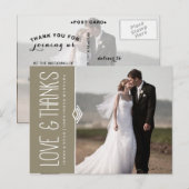 POSTALE CARTE POST MERCI MARIAGE MODERNE (Devant / Derrière)