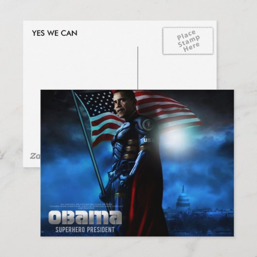 POSTALE CARTE POST OBAMA (Devant / Derrière)
