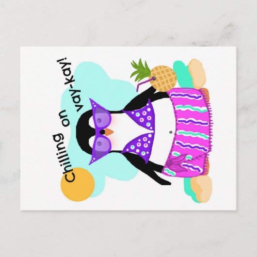 Postale CARTE POST Pingouin Vacances (Devant)