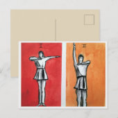 POSTALE CARTE POST RYTHMIQUE SACRÉ I, II MOUVEMENTS DE DAN (Devant / Derrière)