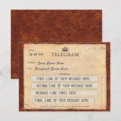 POSTALE CARTE POST TELEGRAM AVEC VOTRE MESSAGE (Devant / Derrière)