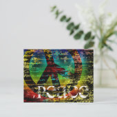 Postale Carte postale, Abstrait Rainbow Grunge Peace (Debout devant)