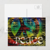 Postale Carte postale, Abstrait Rainbow Grunge Peace (Devant / Derrière)