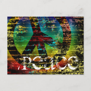 Postale Carte postale, Abstrait Rainbow Grunge Peace
