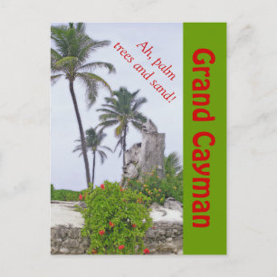 POSTALE CARTE POSTALE, "AH, PALMIERS & SABLE" /GRAND CAYMA