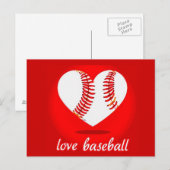 Postale carte postale, amour, baseball (Devant / Derrière)