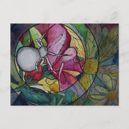 Postale Carte postale: "Araignée de fleurs" (Devant)