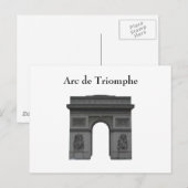 Postale Carte postale: Arc de Triomphe (Devant / Derrière)