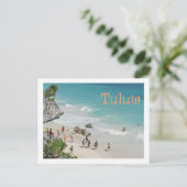 Postale carte postale, BEACH BENEATH MAYAN RUINS À TULUM (Debout devant)