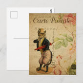 Postale Carte Postale. Chat vintage. (Devant / Derrière)