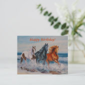 Postale Carte postale, Chevaux dans le Surf (Debout devant)