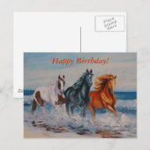 Postale Carte postale, Chevaux dans le Surf (Devant / Derrière)
