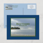 POSTALE CARTE POSTALE, COMTÉ DE DOOR, WISCONSIN/REFLETS AR (Devant / Derrière)