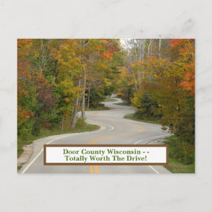 Postale carte postale, "DOOR COUNTY (WIS.)—WORLD THE DRIVE