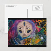 Postale Carte postale: "Femme léopard" (Devant / Derrière)