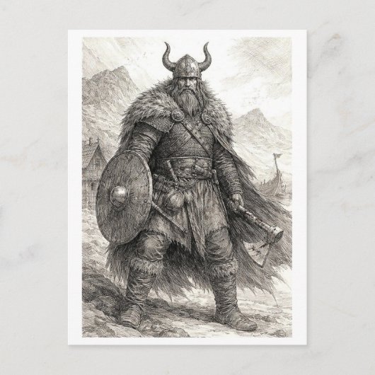 Postale Carte postale. Guerrier viking (Devant)