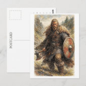 Postale Carte postale. Guerrier Viking (Devant / Derrière)