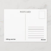 Postale Carte postale. Guerrier Viking (Dos)