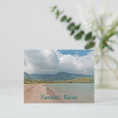 Postale carte postale, "HANALEI BEACH, KAUAI" (Debout devant)