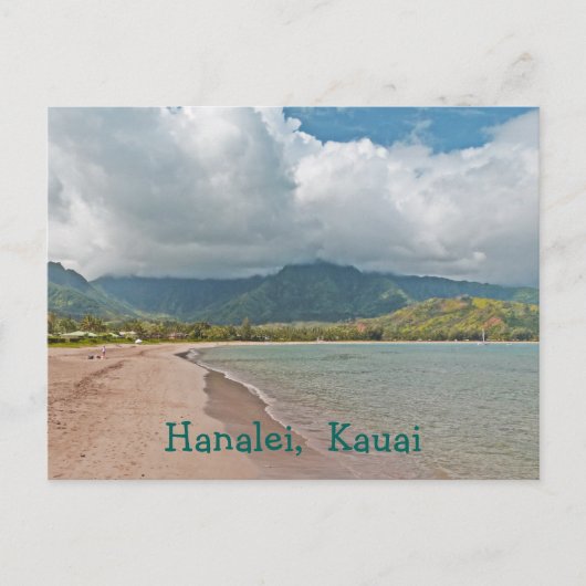 Postale carte postale, "HANALEI BEACH, KAUAI" (Devant)