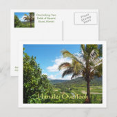 POSTALE CARTE POSTALE, HANALEI SURLOOK (SURPLOMB DU CHAMP  (Devant / Derrière)