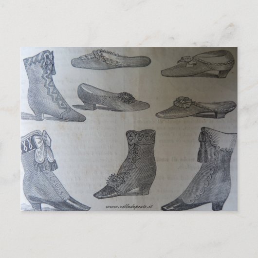 Postale Carte postale, illustration de mode du 19e siècle  (Devant)