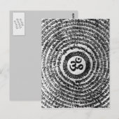 Postale carte postale, inde, om mani padme hum (Devant / Derrière)