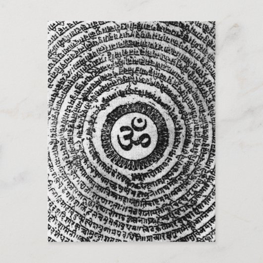 Postale carte postale, inde, om mani padme hum (Devant)