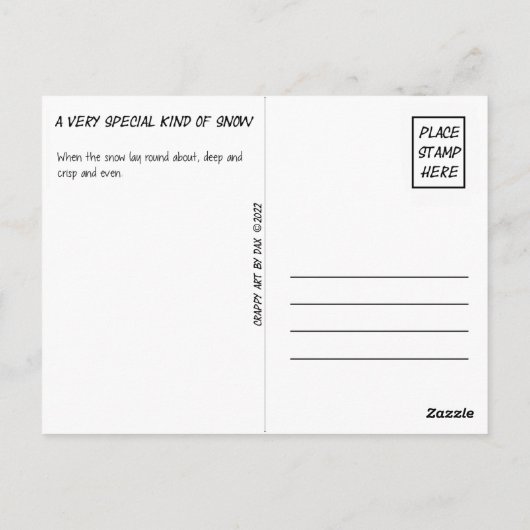 Postale Carte postale, Jaune, Neige, Neige Jaune, Hiver (Dos)