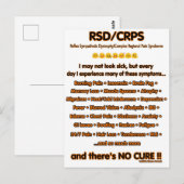 Postale CARTE POSTALE...Je Ne Semble Pas Malade...RSD/CRPS (Devant / Derrière)