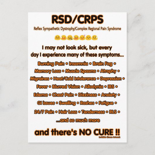 Postale CARTE POSTALE...Je Ne Semble Pas Malade...RSD/CRPS (Devant)