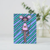 Postale Carte postale, jolie fille souris (Debout devant)