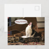 Postale Carte postale, Joyeux Anniversaire, Chant de chat  (Devant / Derrière)