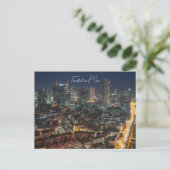 Postale Carte postale, la Skyline Frankfurt la nuit (Debout devant)