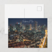 Postale Carte postale, la Skyline Frankfurt la nuit (Devant / Derrière)